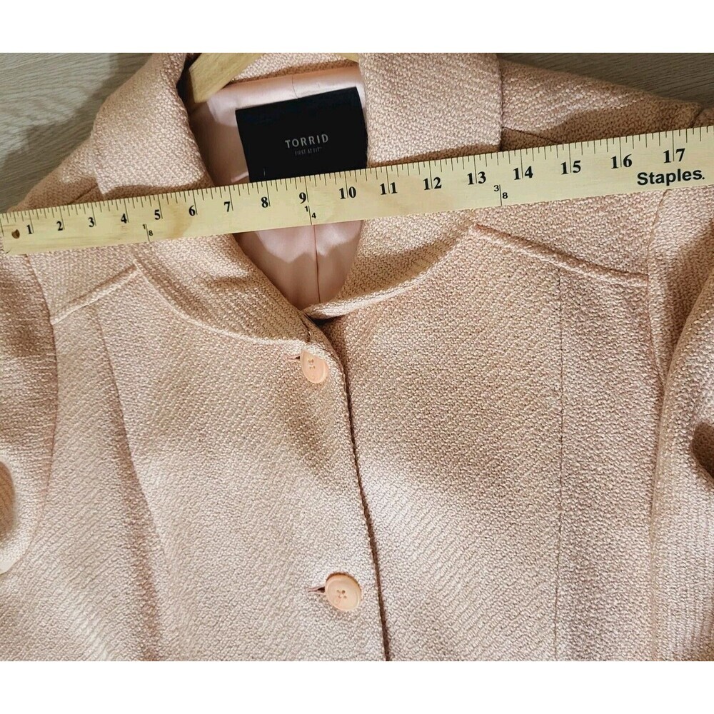 Torrid Wool Blend Shawl Collar Coat Pale Blush Dress Coat Torrid 3X See Measures - Picture 10 of 16